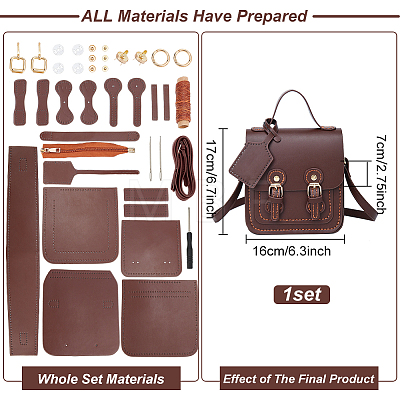 DIY Sew on PU Leather Women's Crossbody Bag Making Kit DIY-WH0386-86B-1