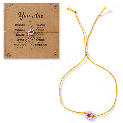 Flower Resin Beaded Slider Bracelets for Women SL9741-12-1