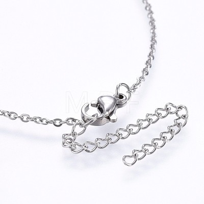 304 Stainless Steel Initial Pendant Necklaces NJEW-H486-30P-1
