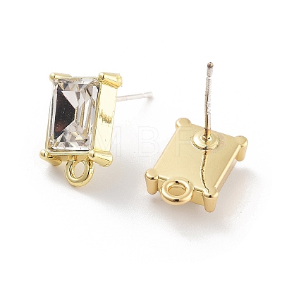 Alloy Glass Rhinestone Stud Earring Finding Accessories FIND-U006-12G-02-1