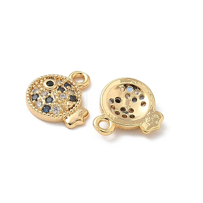 Brass Micro Pave Cubic Zirconia Charms KK-C099-01A-G-1