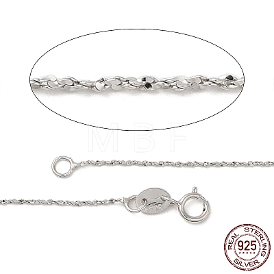 Trendy Unisex Rhodium Plated 925 Sterling Silver Chain Necklaces STER-M034-B-19-1
