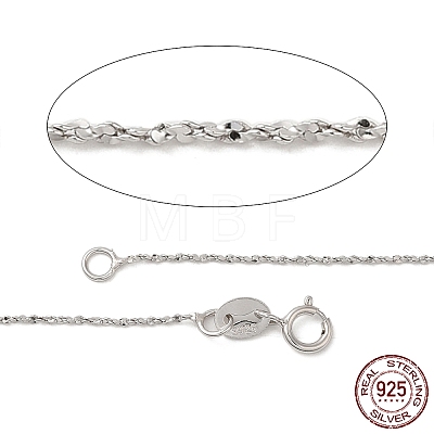 Anti-Tarnish Trendy Unisex Rhodium Plated 925 Sterling Silver Chain Necklaces STER-M034-B-19-1