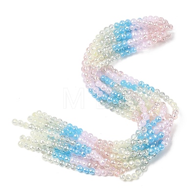 Electroplate Glass Beads Strands EGLA-D300-06-6mm-25-1