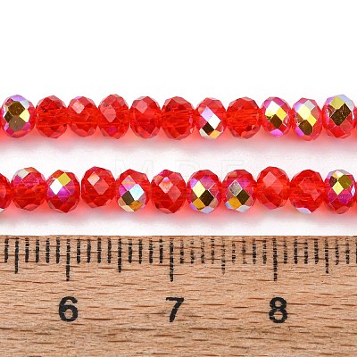 Electroplate Transparent Glass Beads Strands EGLA-A046-01A-01-1