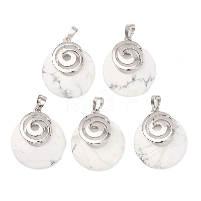 Natural Howlite Pendants KK-F751-D05-1