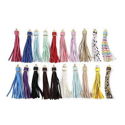 PU Leather Tassel Pendant Decorations FIND-K027-01G-1