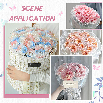 Gorgecraft 2 Bags Organza Flower Wrapping Bouquet Paper DIY-GF0009-26A-1