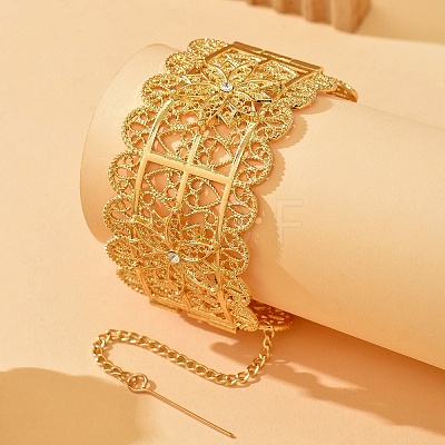 Flower Pattern Zinc Alloy with Crystal Rhineston Bangles FS-WG1639C-01-1