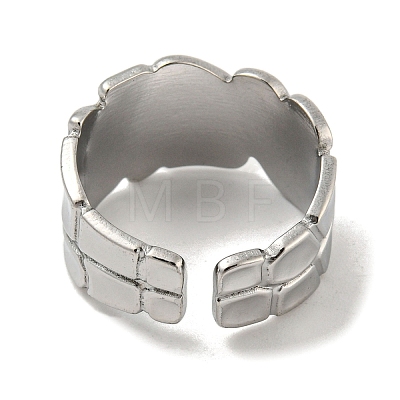 304 Stainless Steel Open Cuff Ring RJEW-C067-16P-1