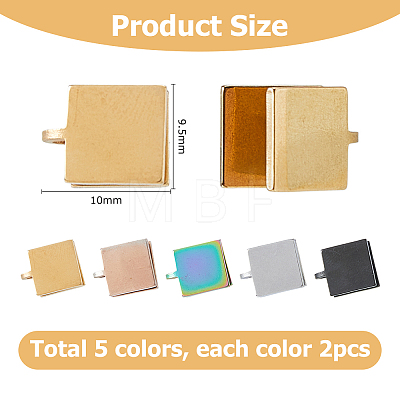10Pcs 5 Colors 304 Stainless Steel Cuff Earrings EJEW-HS0001-43C-1