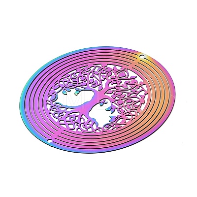 Tree of Life 201 Stainless Steel 3D Rotating Hanging Wind Spinner STAS-C166-05RC-1