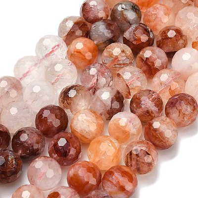 Grade A Natural Red Hematoid Quartz/Ferruginous Quartz Beads Strands G-L642-F03-12mm-1