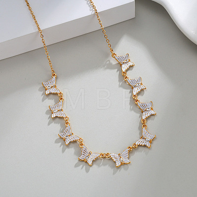 304 Stainless Steel Crystal Rhinestone Butterfly Multi-Pendant Necklaces for Women WG50282-01-1