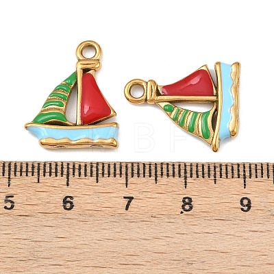 304 Stainless Steel Enamel Pendants STAS-C150-01N-1