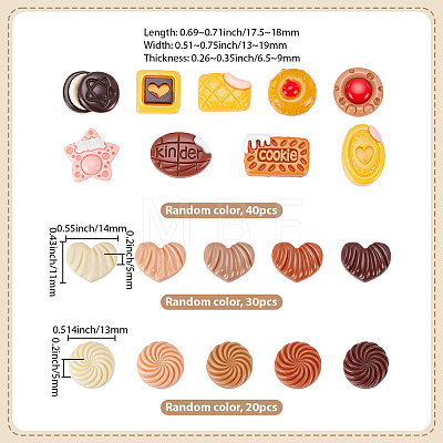 90Pcs Resin Decoden Decoden Cabochons CRES-SP0001-27-1