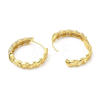 Rack Plating Brass Pave Cubic Zirconia Hoop Earrings for Women EJEW-D059-20G-1