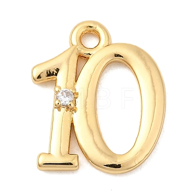Brass Micro Pave Cubic Zirconia Charms KK-P340-24G-10-1