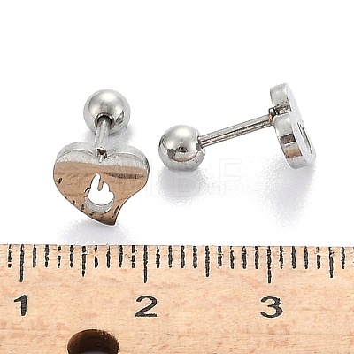 201 Stainless Steel Barbell Cartilage Earrings EJEW-R147-36-1