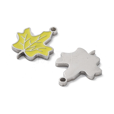 304 Stainless Steel Enamel Pendants STAS-P339-15P-03-1