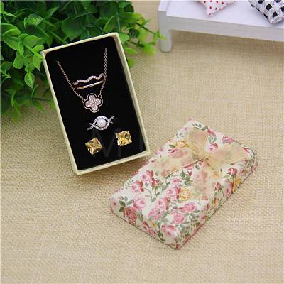 Flower Pattern Cardboard Jewelry Packaging Box X2-CBOX-L007-003C-1