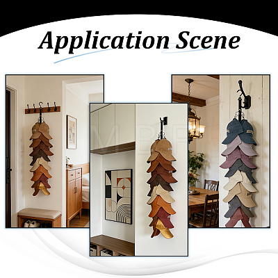 3Pcs Nylon & Plastic & 201 Stainless Steel Hat Organizer Racks for Baseball Caps AJEW-WR0004-09-1