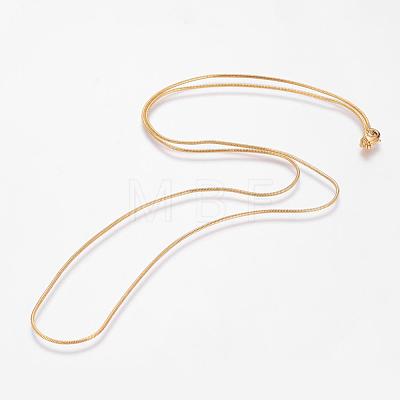 Eco-Friendly Rack Plating Brass Chain Necklaces MAK-G002-05G-B-FF-1