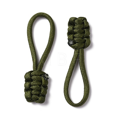 Polyester Braided Replacement Zipper Puller Tabs FIND-WH0126-01C-1