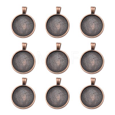 Tibetan Style Alloy Pendant Cabochon Settings TIBE-R295-055R-FF-1