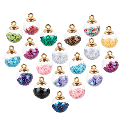 Glass Ball Pendants GLAA-PH0007-58-1