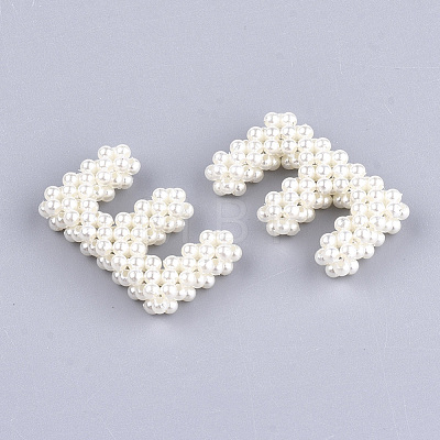 Handmade ABS Plastic Imitation Pearl Woven Beads FIND-T039-18-E-1