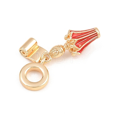 Brass Enamel European Dangle Charms KK-CBA6818-14G-1