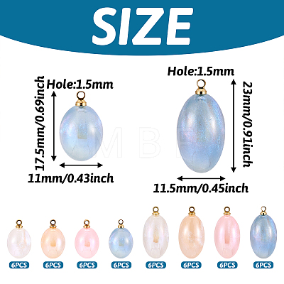  48Pcs 8 Styles Imitation Gemstone Acrylic Pendants IFIN-TA0001-57-1