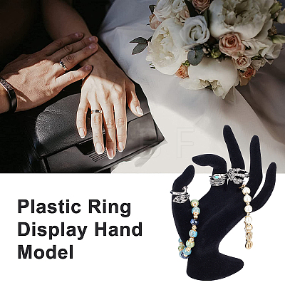 Flocking and Plastic Finger Ring Display Stands RDIS-WH0007-09-1
