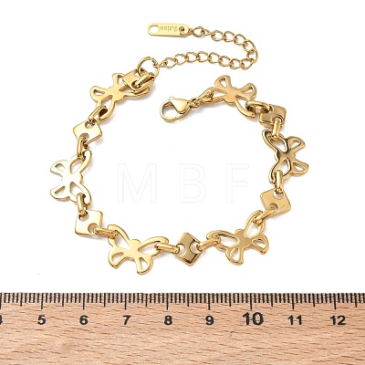 304 Stainless Steel Link Chain Bracelets for Women BJEW-G788-01G-1