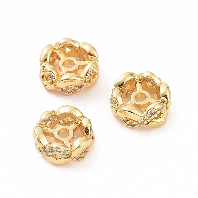 Brass Micro Pave Cubic Zirconia Spacer Beads KK-A181-VF430-2-1