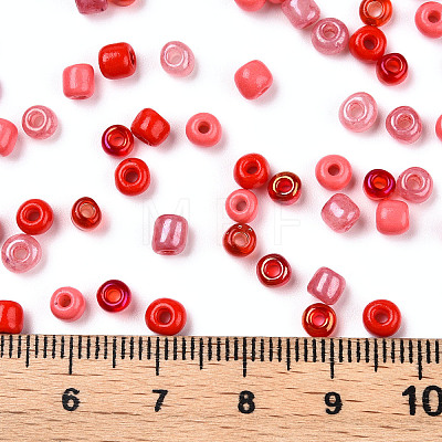 Opaque & Transparent Inside Colours Glass Seed Beads SEED-F004-4mm-05-1