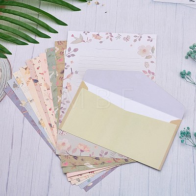 10 Sets 10 Colors Paper Envelopes & Letter Papers DIY-SZ0003-73-1