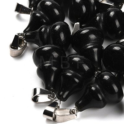 Natural Obsidian Pendants G-B127-03P-17-1