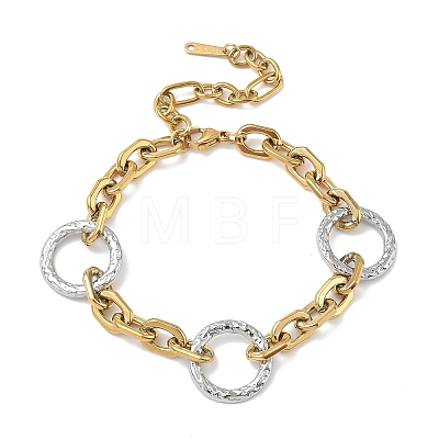 Two Tone 304 Stainless Steel Link Bracelets BJEW-P396-01C-A-1