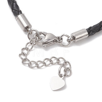 3MM Round Braided Leather Bracelet Making AJEW-JB01541-01-1