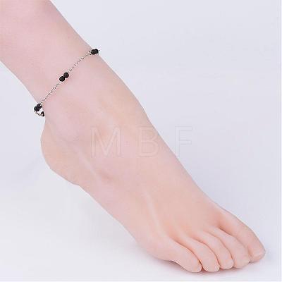 304 Stainless Steel Chain Anklets AJEW-AN00170-02-1