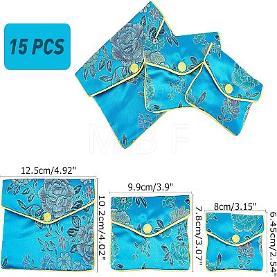 Embroidery Damask Cloth Pouches Set ABAG-NB0001-14-1