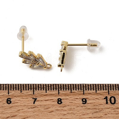 Brass Stud Earring Findings LS-ZIRC-L096-16G-1