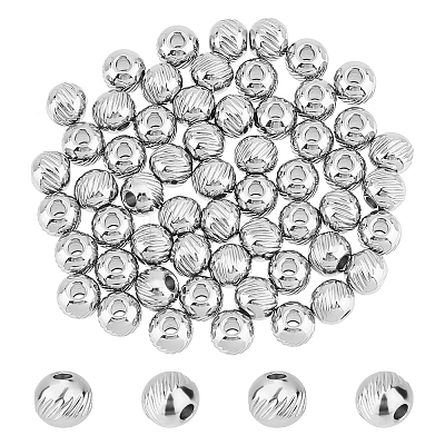 80Pcs 304 Stainless Steel Beads STAS-DC0008-35-1