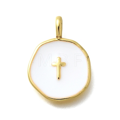 Brass with Enamel Pendants KK-D295-31G-02-1