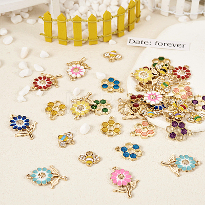  36Pcs 18 Styles Alloy Enamel Pendants ENAM-TA0001-62-1