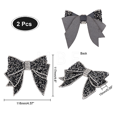 2Pcs Resin Rhinestone Bowknot Shoes Charms FIND-CA0004-74-1
