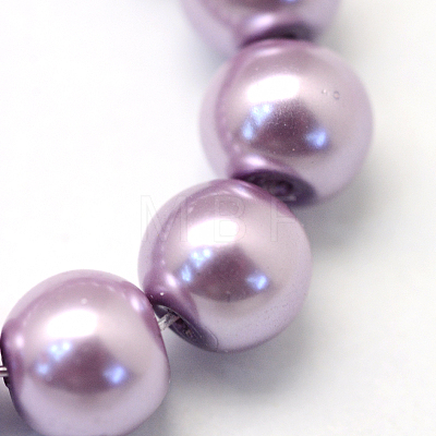Baking Painted Pearlized Glass Pearl Round Bead Strands HY-Q330-8mm-44-1