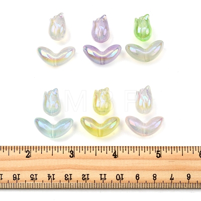 48Pcs 2 Styles UV Plating Transparent Acrylic Beads SACR-FS0001-36-1